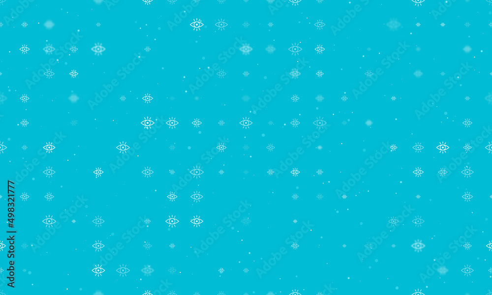 Poster seamless background pattern of evenly spaced white vision symbols of different sizes and opacity. ve