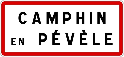 Panneau entrée ville agglomération Camphin-en-Pévèle / Town entrance sign Camphin-en-Pévèle