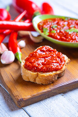 Ajvar, balkan pepper spread food