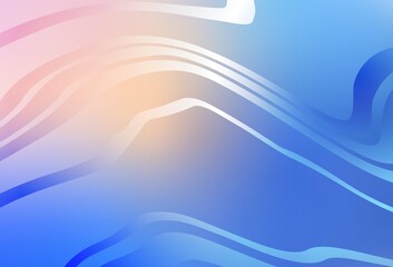 Light Pink, Blue vector layout with curved lines.