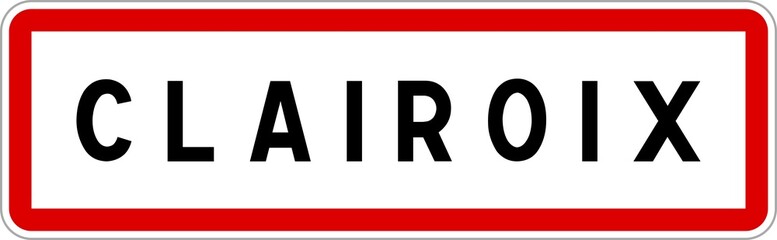 Panneau entrée ville agglomération Clairoix / Town entrance sign Clairoix