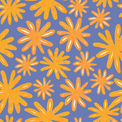 Fototapeta na wymiar seamless summer pattern background with doodle flower, greeting card