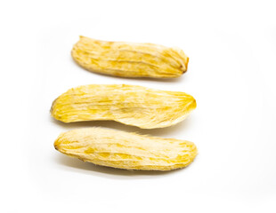 selective focus, mango seeds isloate on white background