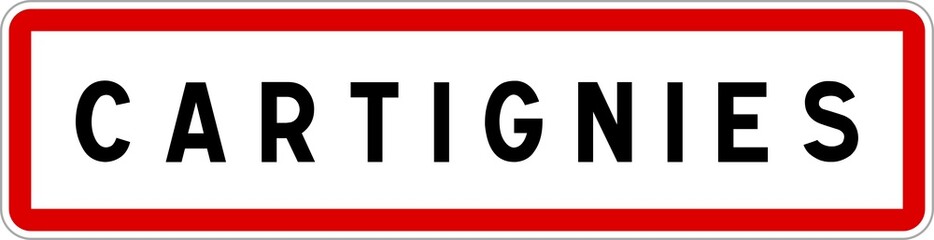 Panneau entrée ville agglomération Cartignies / Town entrance sign Cartignies