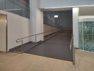 Wheelchair ramp for a disabled persons at the airport and station