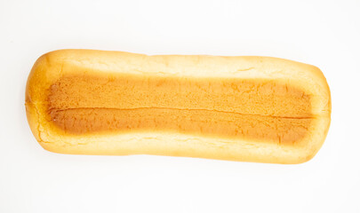 single bread isolated on white background