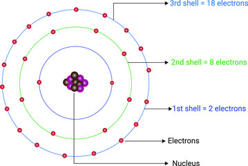 Orbit levels of electrons in atom - obrazy, fototapety, plakaty