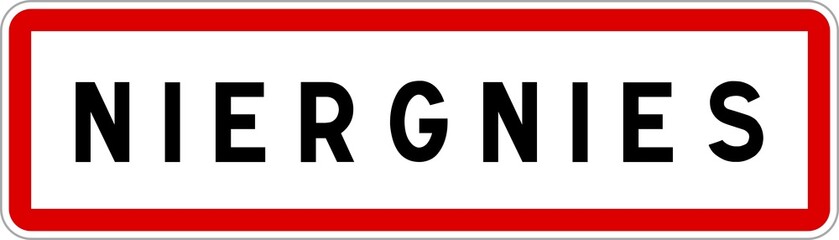 Panneau entrée ville agglomération Niergnies / Town entrance sign Niergnies