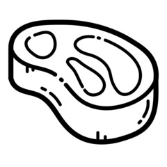 Meat Steak Flat Icon Isolated On White Background