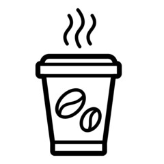 Coffee Cup Flat Icon Isolated On White Background