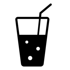 Lemonade Glass Flat Icon Isolated On White Background