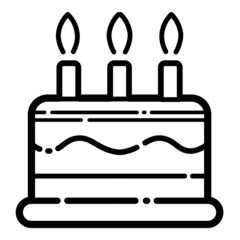 Cake Flat Icon Isolated On White Background