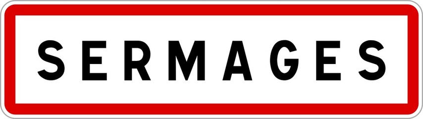 Panneau entrée ville agglomération Sermages / Town entrance sign Sermages
