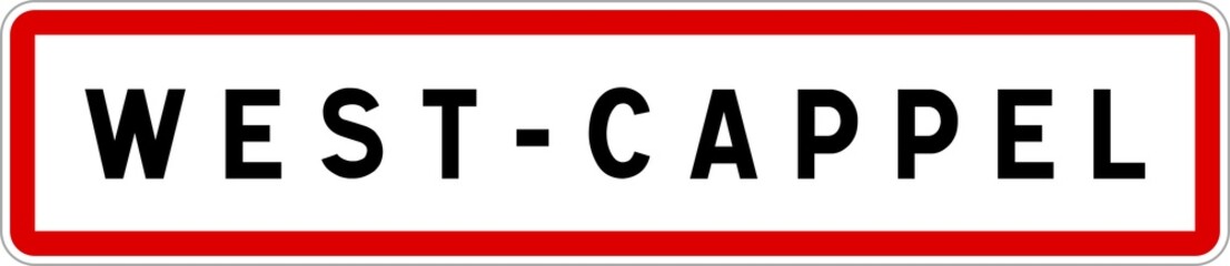 Panneau entrée ville agglomération West-Cappel / Town entrance sign West-Cappel