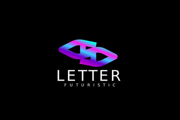 tech gradient eye monogram letter s n logo