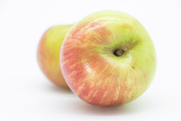 two red apple close up isolate on white background, selective focus