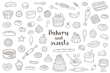 Bakery and sweets doodles