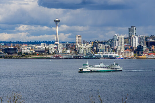 Seattle Skyline With Ferry 3