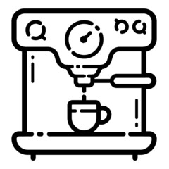 Coffee Machine Flat Icon Isolated On White Background