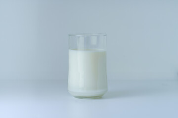Fresh milk in the glass isolated on white background