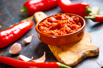 Ajvar, balkan pepper spread food