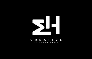 Minimalistic Initial Letter EH Logo Design