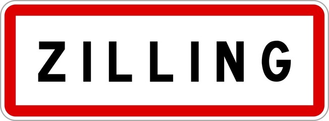 Panneau entrée ville agglomération Zilling / Town entrance sign Zilling