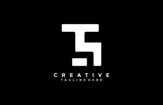 Minimalistic Initial Letter TS Logo Design