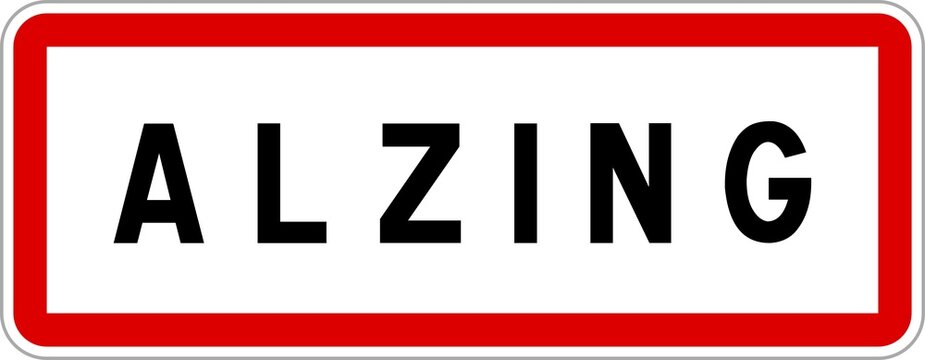 Panneau entr&eacute;e ville agglom&eacute;ration Alzing / Town entrance sign Alzing