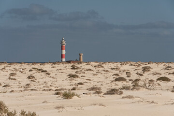Dunas de arena blanca en El Cotillo, Fuerteventura. Islas Canarias