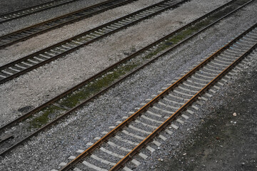 Fototapeta premium RAILS AND SLEEPERS ON THE RAILWAY