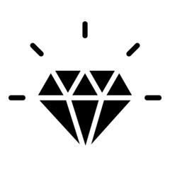 Diamond Flat Icon Isolated On White Background