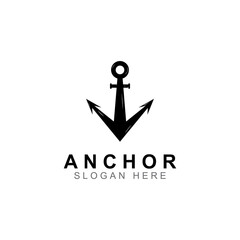 Logo and anchor symbol design vector illustration template. © Mujiyono