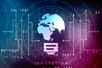 2d illustration world map abstract background