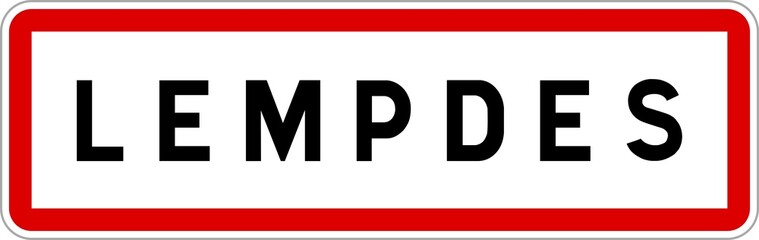 Panneau entrée ville agglomération Lempdes / Town entrance sign Lempdes
