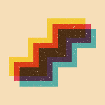 Geometric object  with riso print effect. Vector. Graphic element  for fabric, textile, clothing, wrapping paper, wallpaper, poster. Graphic element.  Perfect For your own decoration or design