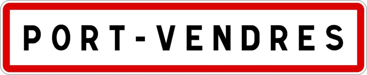 Panneau entrée ville agglomération Port-Vendres / Town entrance sign Port-Vendres