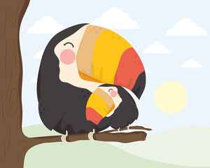toucan mom with baby card © Gstudio