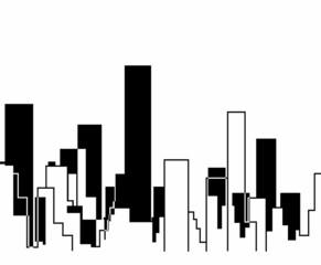 Silhouette of the Cityscape Skyline vector illustration background New York skyscraper