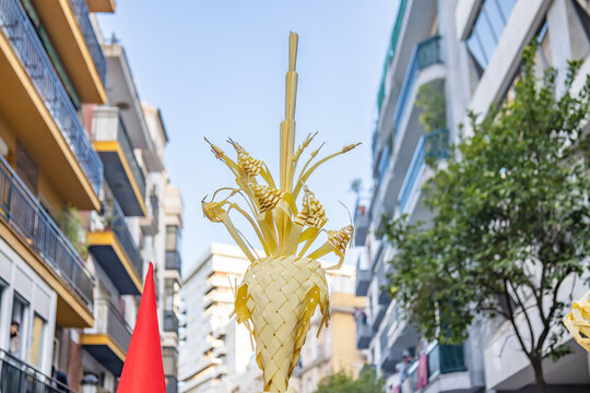 Palm made in Elche, Spain, for Nazarenes and penitents in Palm Sunday during Holy Week in the La Borriquita procession