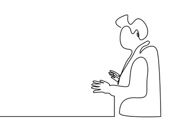 a cool businessman leader and speaker making statements and talking