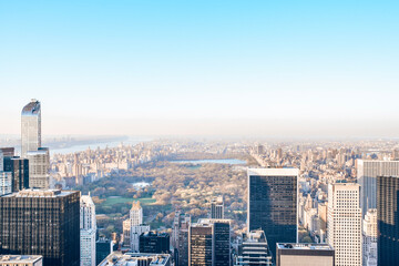Fototapeta na wymiar new york city skyline manhattan central park from above