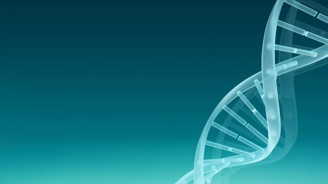 Video of dna strand spinning with copy space on green background