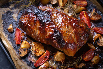 Roasted pork neck or shoulder