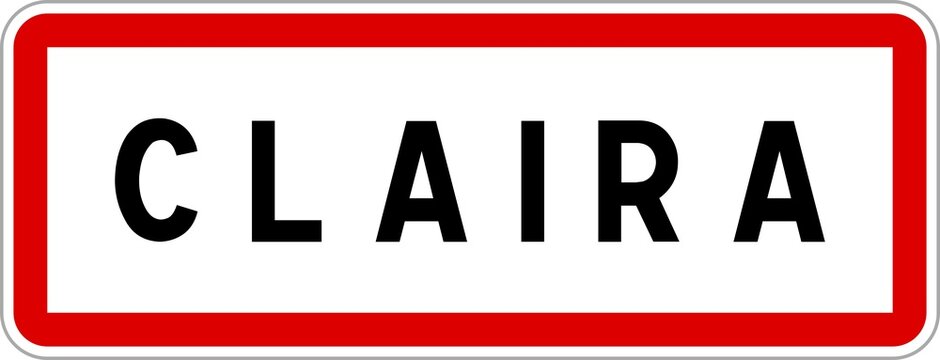 Panneau entrée ville agglomération Claira / Town entrance sign Claira