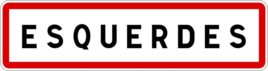 Panneau entrée ville agglomération Esquerdes / Town entrance sign Esquerdes