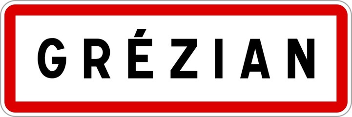 Panneau entrée ville agglomération Grézian / Town entrance sign Grézian