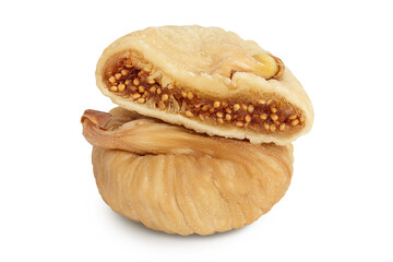 dried fig isolated on white background with clipping path and full depth of field