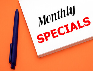 Monthly specials banner