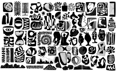 collection of abstract shapes and forms , isolated vector illustration graphic set